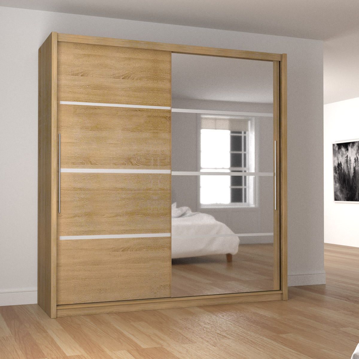 2592 Ντουλάπα Δίφυλλη Ilona Sonoma 180x61x215εκ MDF - Image 1