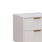 Κομοδίνο Culture pakoworld με 2 συρτάρια λευκό-χρυσό 40x35x52εκ - Image 2