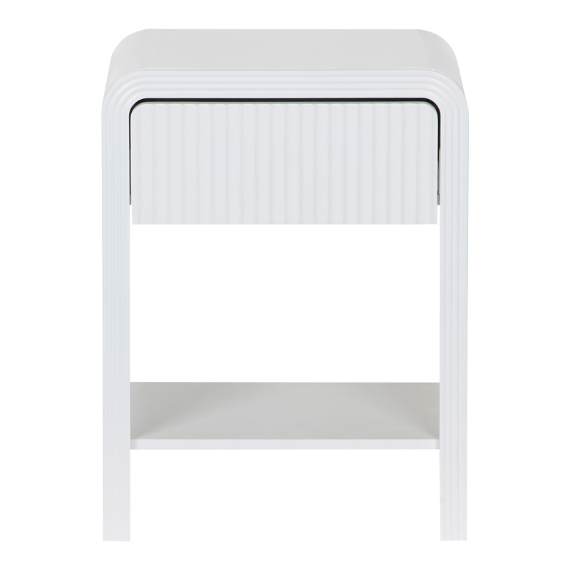 260-000026-1 Κομοδίνο Zeplen pakoworld MDF σε λευκή απόχρωση 40x30x53εκ - Image 1