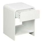 Κομοδίνο Lemperto pakoworld MDF σε λευκή απόχρωση 40x40x53εκ
