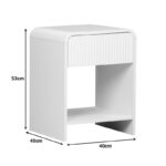 Κομοδίνο Lemperto pakoworld MDF σε λευκή απόχρωση 40x40x53εκ - Image 4
