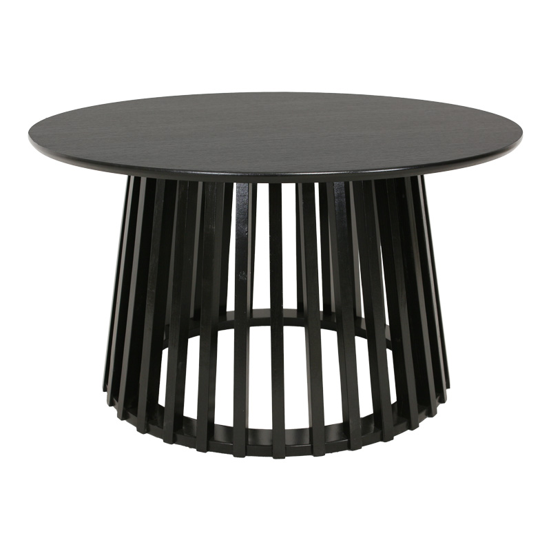 260-000037-1 Τραπέζι σαλονιού Domonic pakoworld mdf σε μαύρη απόχρωση Φ80x45εκ - Image 1