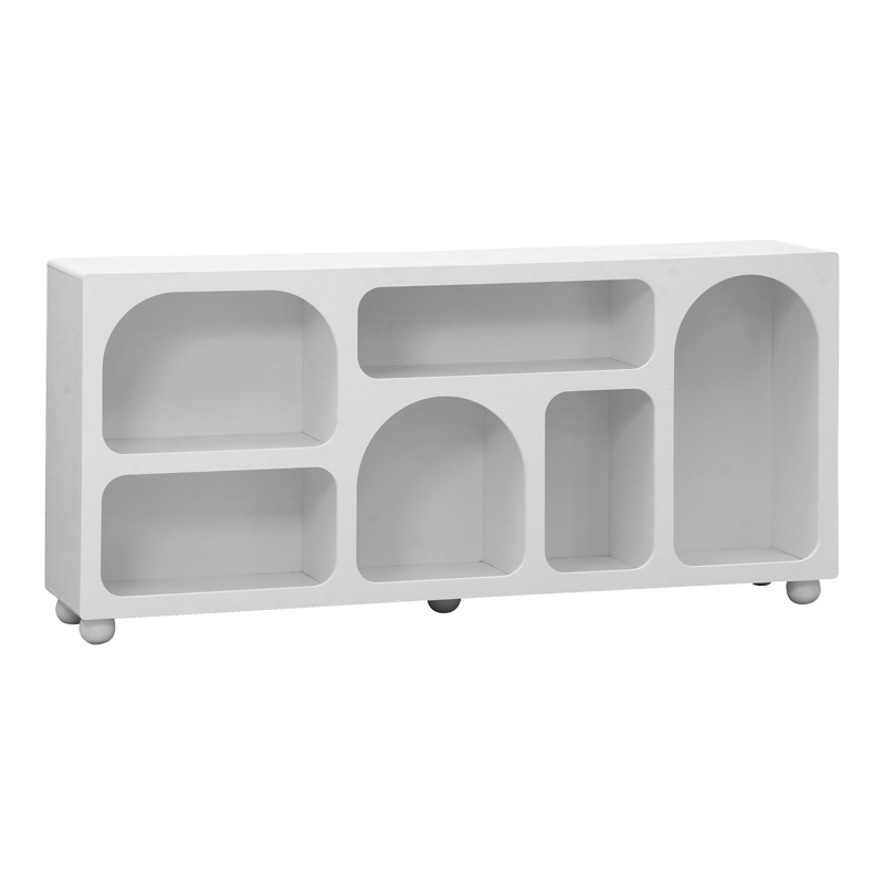 260-000038-1 Μπουφές Emersi pakoworld με ράφια mdf σε λευκή απόχρωση 164x34x76εκ - Image 1