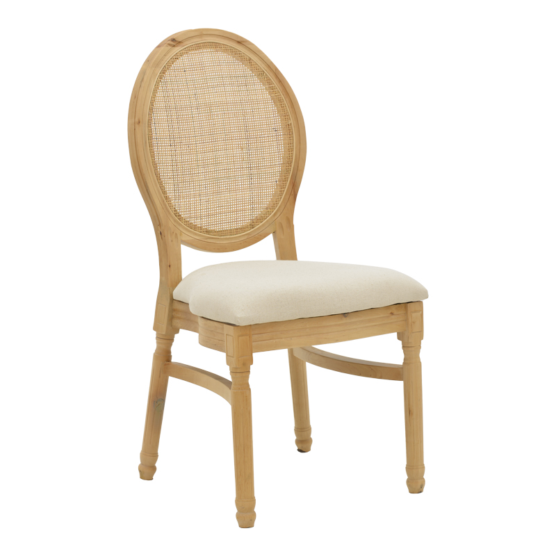 263-000032-1 Καρέκλα Canco pakoworld φυσικό rubberwood-φυσικό rattan 50x53x98εκ - Image 1