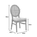Καρέκλα Canco pakoworld φυσικό rubberwood-φυσικό rattan 50x53x98εκ - Image 2