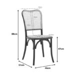 Καρέκλα στοιβαζόμενη Zozele pakoworld φυσικό rattan pe-μαύρο toon wood 45x51x88εκ - Image 2