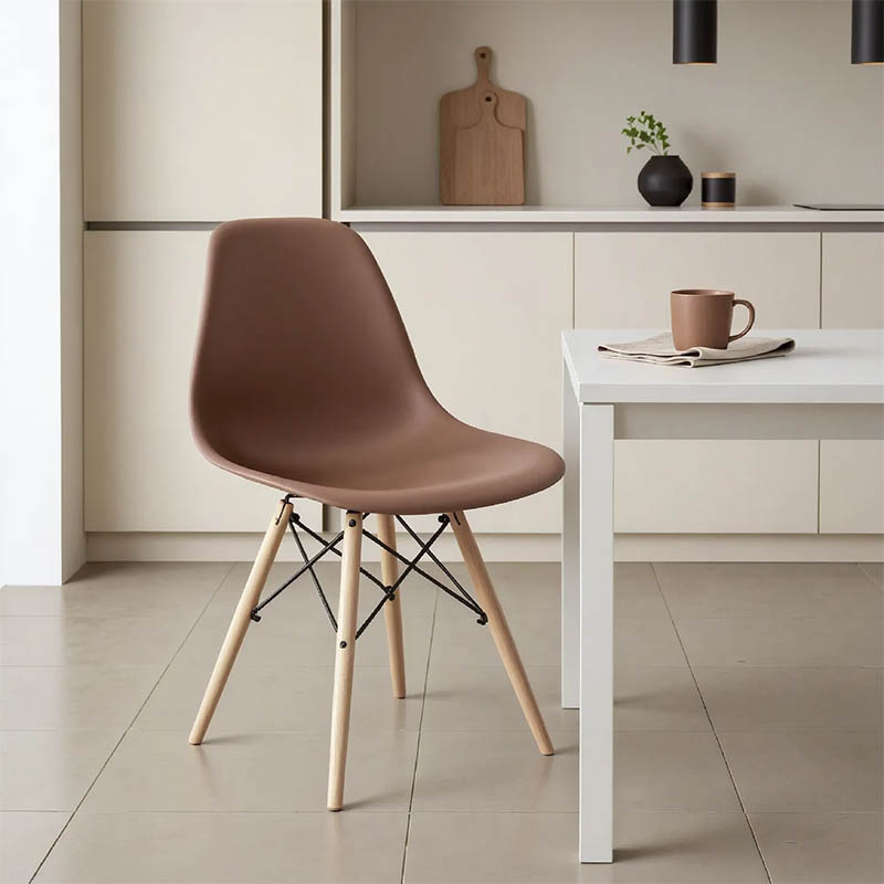 271-000014-1 Καρέκλα Julita pakoworld PP καφέ-φυσικό πόδι 46x50x82εκ - Image 1