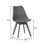 Καρέκλα Gaston I pakoworld PP-PU σε μέντα απόχρωση 48.5x53.5x81.5εκ - Image 5