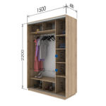 Ντουλάπα Diamont Σονόμα 150x60x220cm - Image 3
