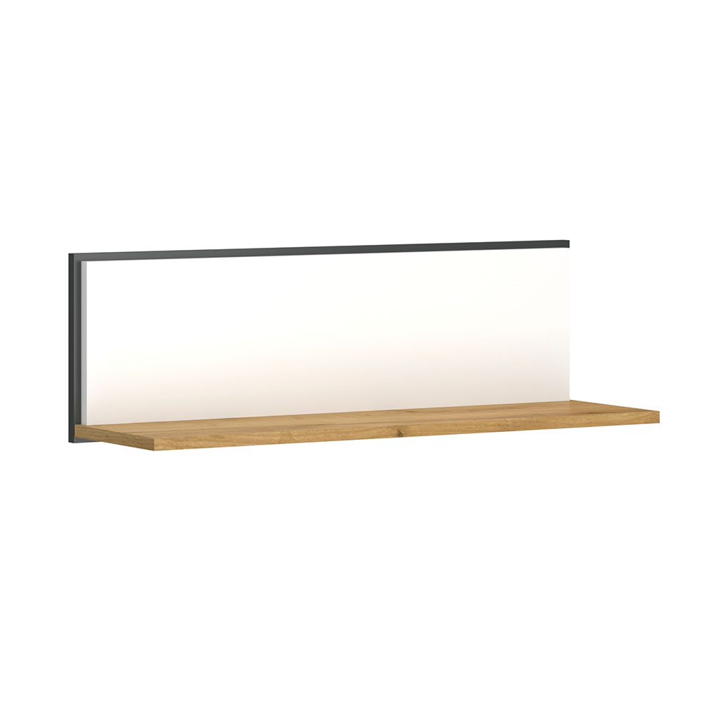 2906 Ράφι Επιτοίχιο Palmor Χρυσό Δρυς-Λευκό 77x23.5x24.5cm - Image 1