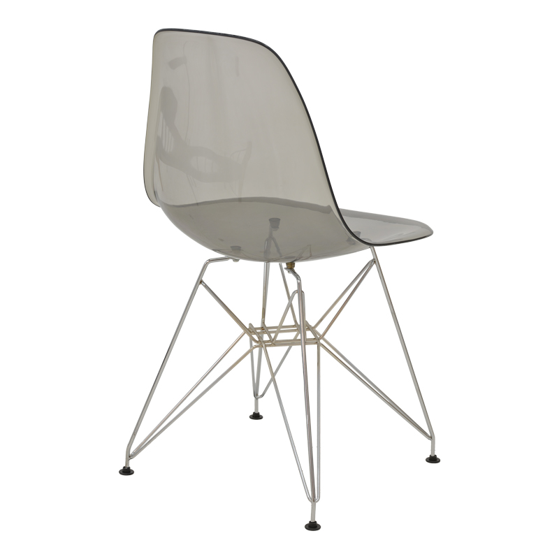 292-000015-1 Καρέκλα Adelle pakoworld PP διάφανο γκρι-inox πόδι 46x55x81εκ - Image 1