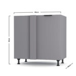 Craft Κάτω Γωνιακό Ντουλάπι Γραφίτη 100x48x82cm - Image 3