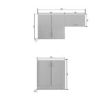 Κουζίνα Modest Σετ 3 Κουτιών Γκρι Άνω Κουτιά 140cm Κάτω 80cm - Image 2