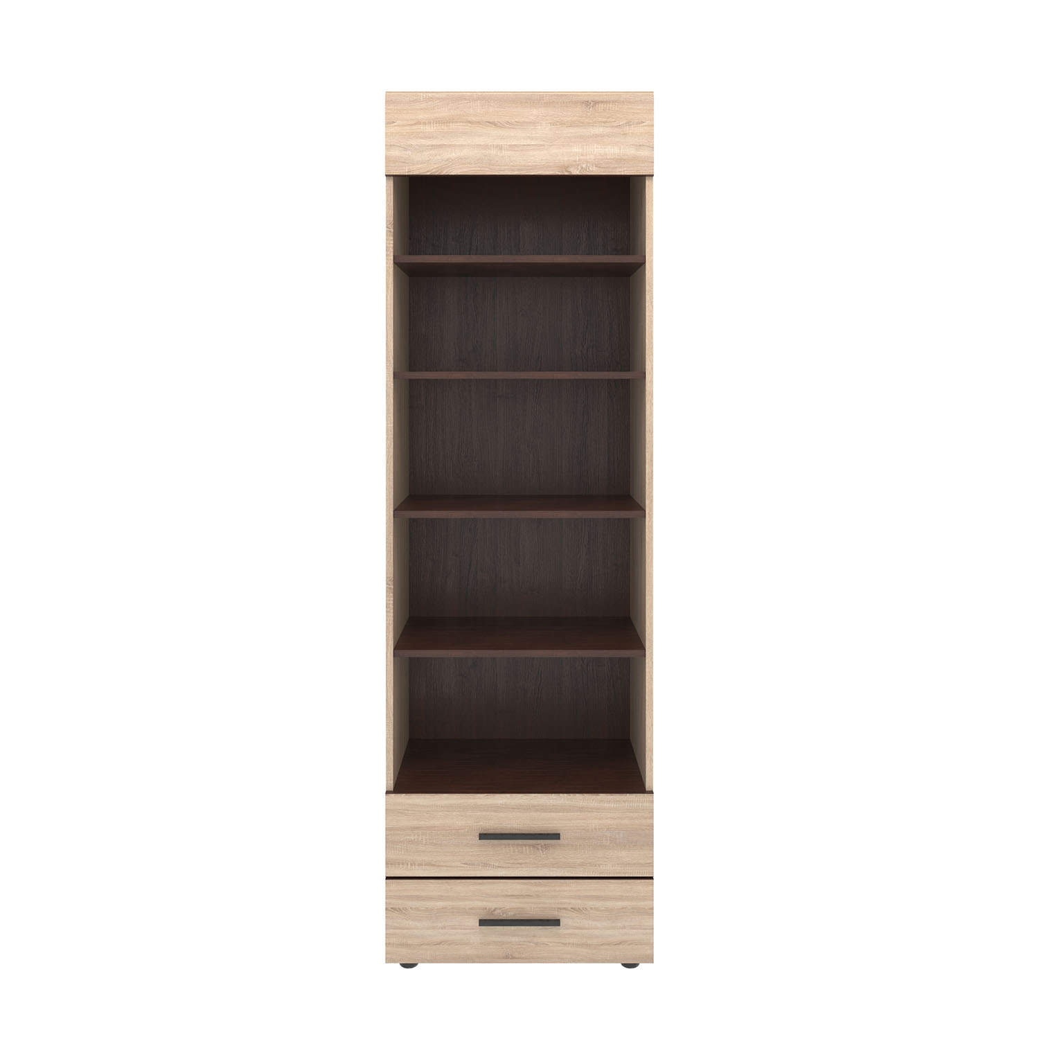 2996 Βιβλιοθήκη Solo 2S 60x41x197 Sonoma με Wenge και MDF Καμπυλωτό τελείωμα - Image 1