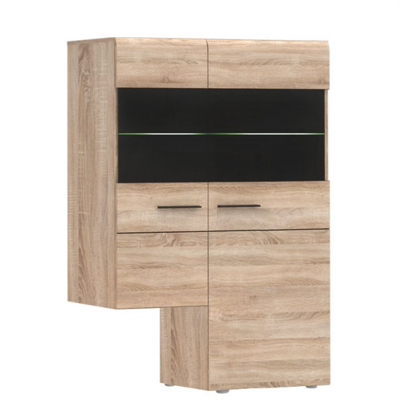 3016 Κρεμαστή Βιτρίνα Δίφυλλη Solo δεξιά 2W 90x41x136cm Sonoma Wenge - Image 1