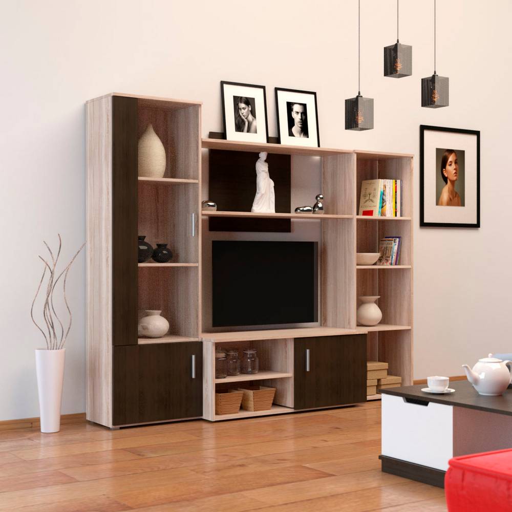 3027 Σύνθεση Τηλεόρασης Tigra 215x51.5x177cm Σονόμα-Wenge - Image 1