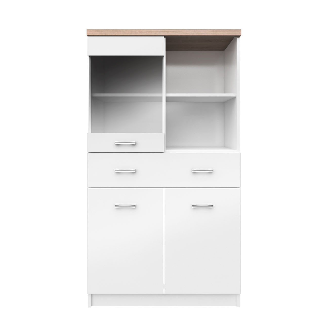 3037 Βιτρίνα Δίφυλλη Top Mix 80x33x145cm Λευκή-Σονόμα - Image 1