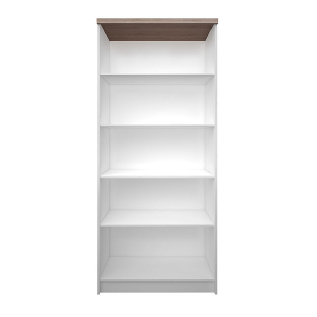 3040 Βιβλιοθήκη Top Mix 80x33x183cm Λευκό-Σονόμα - Image 1