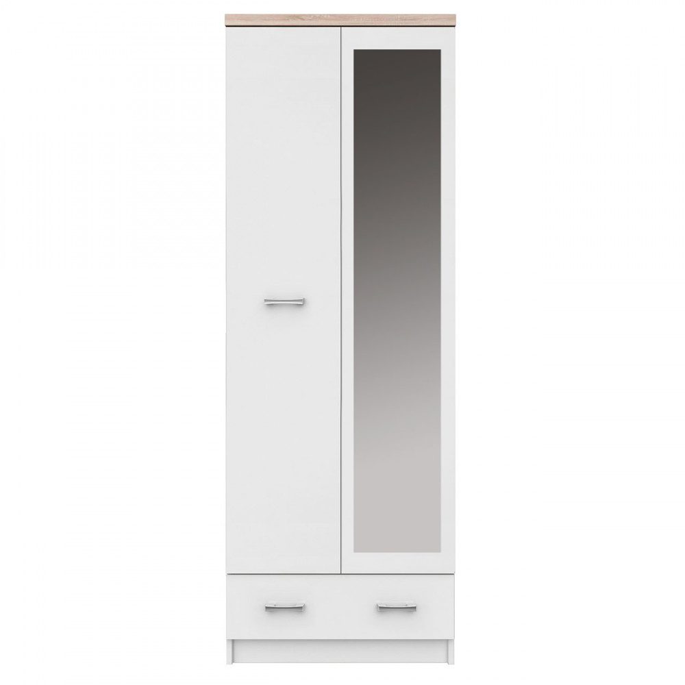 3052 Ντουλάπα Δίφυλλη Top Mix 60x33x183cm Λευκή-Σονόμα - Image 1