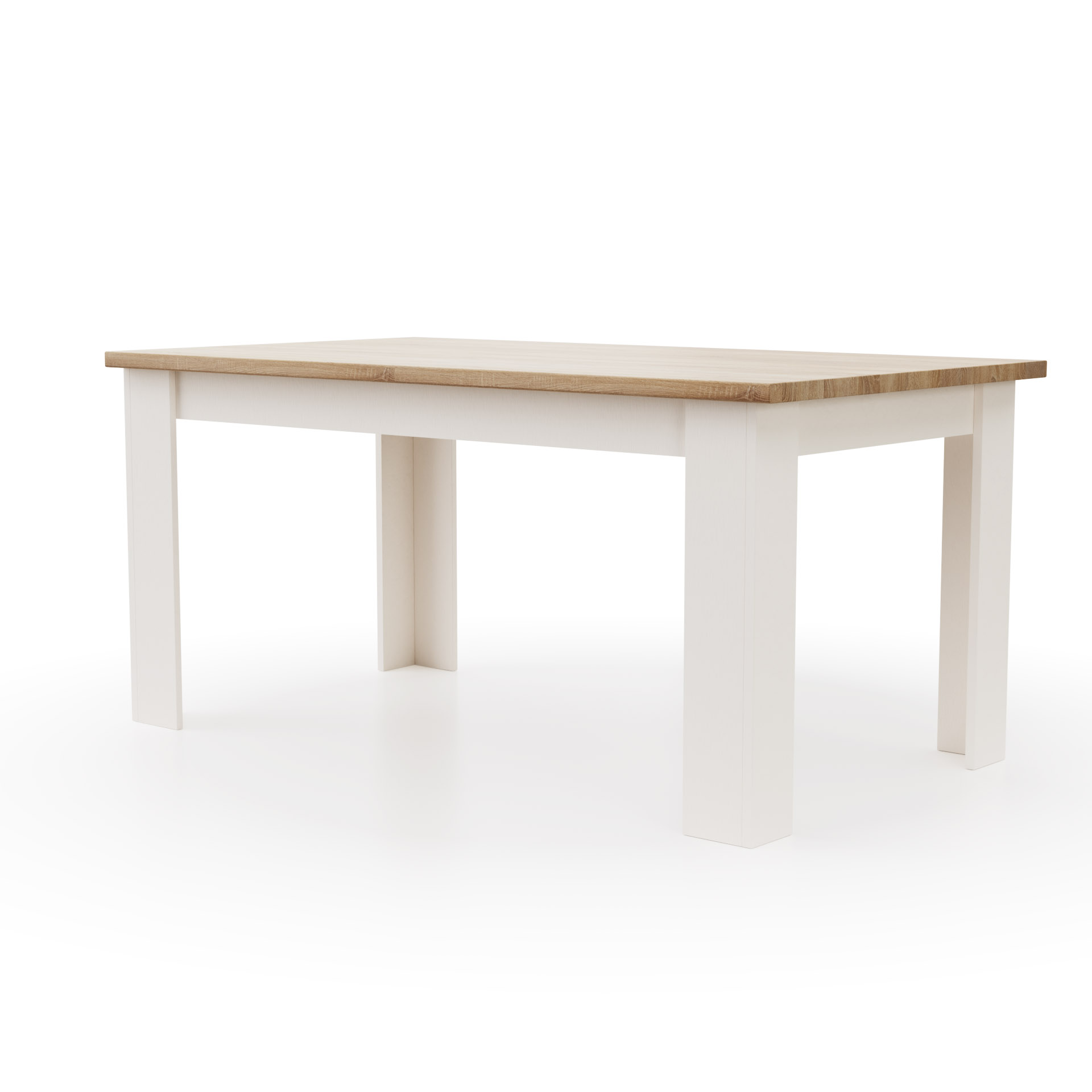 3064 VERNE ΤΡΑΠΕΖΙ KOYZINAΣ 161(210)x90.8x74.5cm Λευκό-Φυσικός Δρυς - Image 1