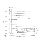 Σύνθετο σαλονιού Dranko pakoworld μαύρο-oak μελαμίνης 205x41.5x192εκ - Image 4