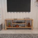 Έπιπλο τηλεόρασης Seref pakoworld σε oak απόχρωση 120x30x47εκ - Image 2