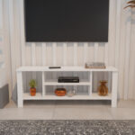 Έπιπλο τηλεόρασης Seref pakoworld σε λευκή απόχρωση 120x30x47εκ - Image 2