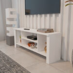 Έπιπλο τηλεόρασης Seref pakoworld σε λευκή απόχρωση 120x30x47εκ - Image 3