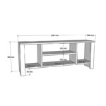 Έπιπλο τηλεόρασης Seref pakoworld σε λευκή απόχρωση 120x30x47εκ - Image 4