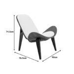 Πολυθρόνα Vilma pakoworld PU μπεζ- plywood καρυδί 90x76.5x74.5εκ - Image 2