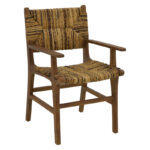 Πολυθρόνα Refane pakoworld φυσικό teak ξύλο-ψάθα 55x60x85εκ