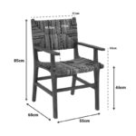 Πολυθρόνα Refane pakoworld φυσικό teak ξύλο-ψάθα 55x60x85εκ - Image 2