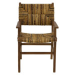 Πολυθρόνα Refane pakoworld φυσικό teak ξύλο-ψάθα 55x60x85εκ - Image 5