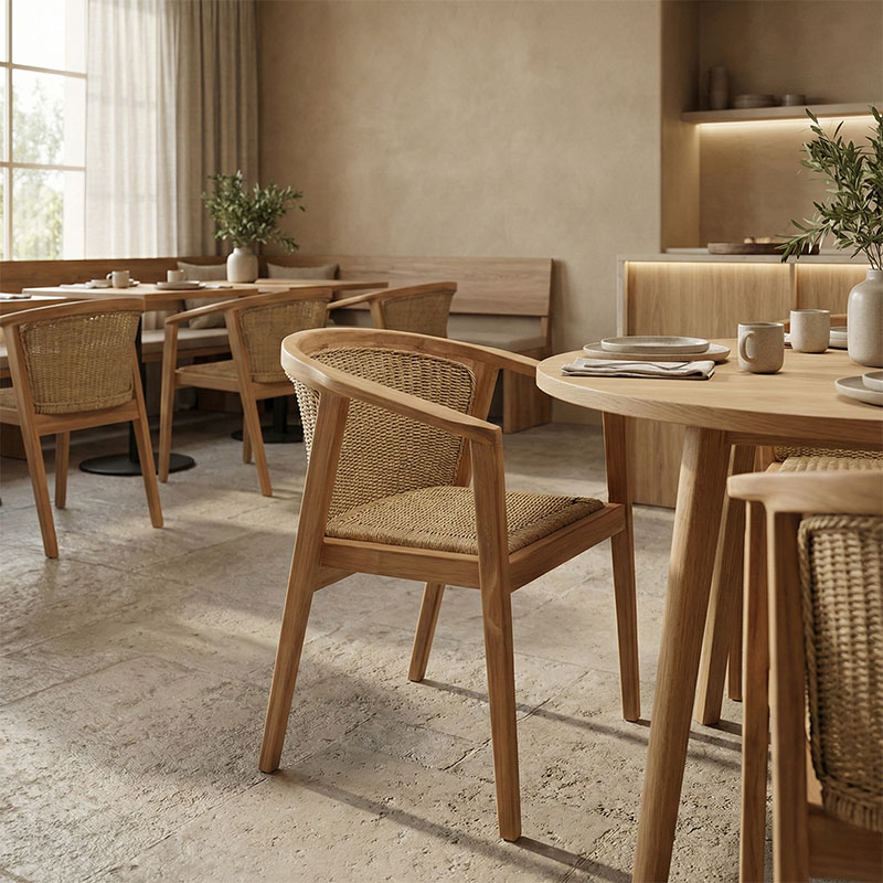 343-000034-1 Πολυθρόνα Granny pakoworld teak wood και συνθετικό σχοινί σε φυσική απόχρωση 60x60x82εκ - Image 1