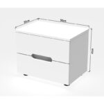 Κομοδίνο Afina pakoworld mdf σε λευκή glossy απόχρωση 50x35x41εκ - Image 5