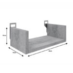 Ραφιέρα τοίχου Derva pakoworld σε cement γκρι απόχρωση 30x15x10cm - Image 2