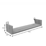 Ραφιέρα τοίχου Derva pakoworld σε cement γκρι απόχρωση 60x15x10cm - Image 2