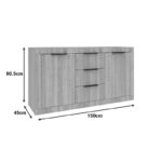 Μπουφές Doha pakoworld σε λευκή απόχρωση 150x45x80.5εκ - Image 3