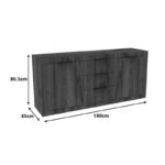 Μπουφές Doha pakoworld καρυδί με oak 180x45x80.5εκ - Image 3