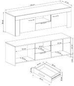 Έπιπλο τηλεόρασης 36116-SK-TV με ράφι country γκρι 155x50x47cm - Image 2