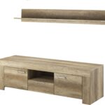 Έπιπλο τηλεόρασης 36116-SK-TV με ράφι country γκρι 155x50x47cm
