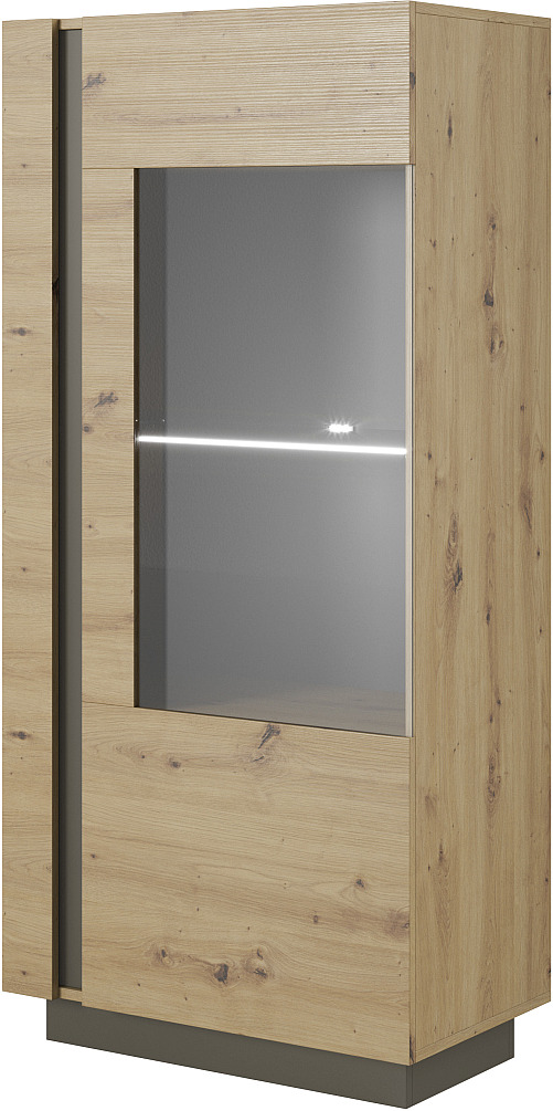 36146ARCSV Βιτρίνα 36146-ARC-SV Artisan+Γραφίτης 72x154x40cm - Image 1