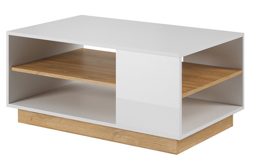 36146ARCW40 Τραπεζάκι 36146-ARCW-40 Λευκό+ φυσικό Grandson 100x45,5x60 cm - Image 1