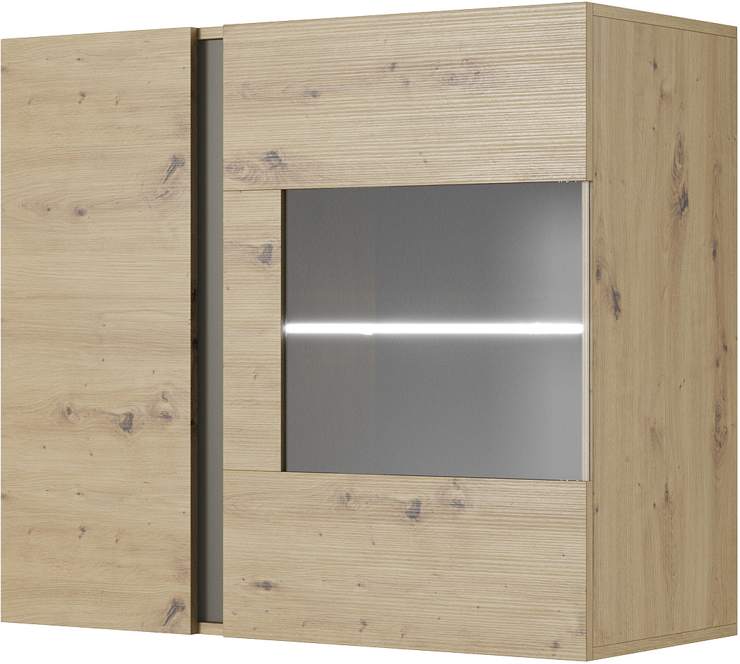 36146ARCWV Βιτρίνα κρεμαστή 36146-ARC-WV Artisan+Γραφίτης 96,5x82,5x40cm - Image 1