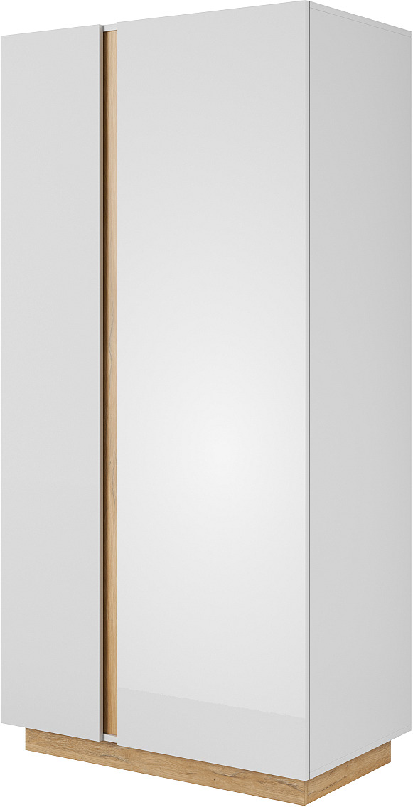 36147ARCw24 Ντουλάπα 36146-ARCW-24 Λευκό+Λευκό High Gloss+Grandson 96,5x193,5x54cm - Image 1