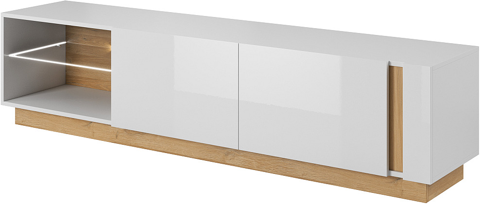 36147ARCwBTV Έπιπλο τηλεόρασης 36146-ARCW-BTV Λευκό+Λευκό High Gloss+Grandson 187,5x45,5x40cm - Image 1