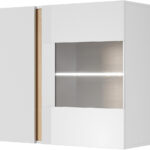 Βιτρίνα κρεμαστή 36146-ARCW-WV Λευκό+Λευκό High Gloss+Grandson 96,5x82,5x40cm