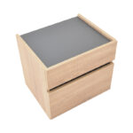 Κομοδίνο Comcie pakoworld σε φυσικό με γκρι απόχρωση 50x42x45.5εκ - Image 5