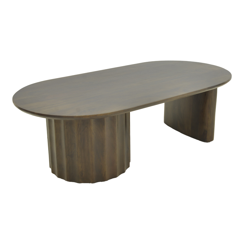 372-000030-1 Τραπέζι σαλονιού Flute pakoworld wenge μασίφ ξύλο μάνγκο 130x65x40εκ - Image 1
