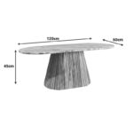 Τραπεζι σαλονιού Aithra pakoworld μασίφ ξύλο μάνγκο σε φυσική απόχρωση με επιφάνεια μαρμάρου 120x60x45εκ. - Image 4